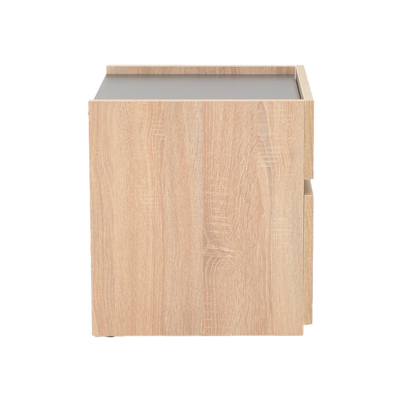 Κομοδίνο Comcie σε φυσικό με γκρι απόχρωση 50x42x45.5εκ - Image 4