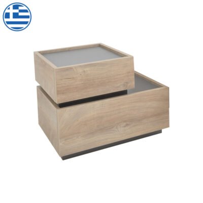 Κομοδίνο πολυμορφικό Elencia σε SONOMA με γκρι απόχρωση 60x40x46.5εκ