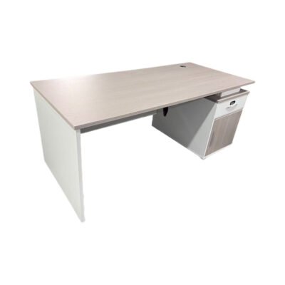 Γραφείο εργασίας Armadi με ντουλάπι σε γκρι-λευκή απόχρωση 140x70x75εκ