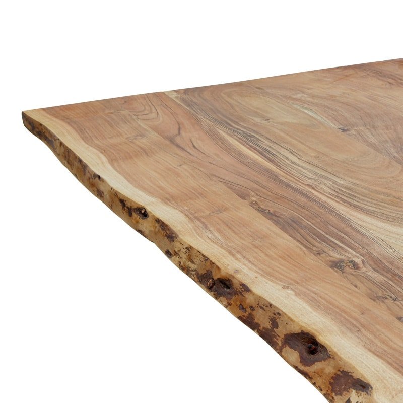 Τραπέζι Miles μασίφ ξύλο ακακίας πάχους 3.7-4εκ σε φυσική απόχρωση με μαύρα μεταλλικά πόδια 180x90x76εκ - Image 4