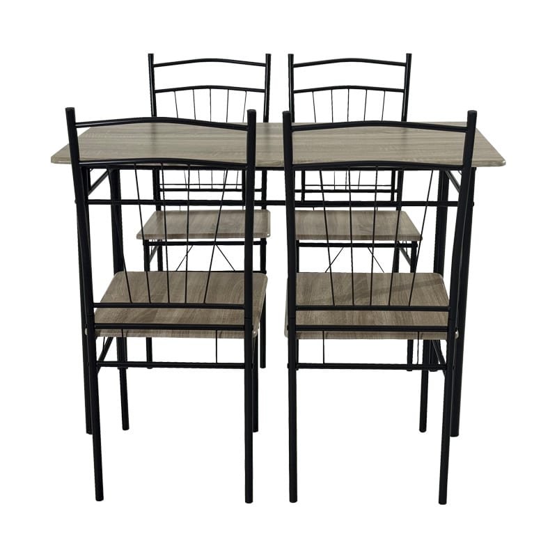 Τραπεζαρία Roza II σετ 5τμχ mdf σε γκρι απόχρωση με γκρι μεταλλικά πόδια 110x60x74εκ - Image 2