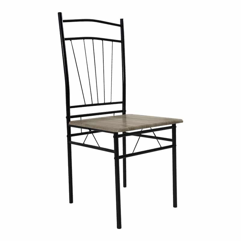 Τραπεζαρία Roza II σετ 5τμχ mdf σε γκρι απόχρωση με γκρι μεταλλικά πόδια 110x60x74εκ - Image 3