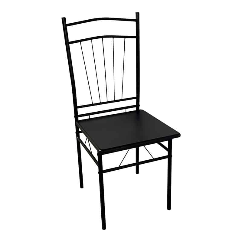 Τραπεζαρία Roza II σετ 5τμχ mdf σε μαύρη απόχρωση με μαύρα μεταλλικά πόδια 110x60x74εκ - Image 4