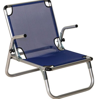 Μπλέ Πτυσσόμενο Καρεκλάκι Παραλίας  Με Αλουμίνιο Σκελετό , 60(w) x 52(d) x 23/59(h)cm