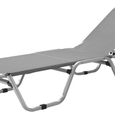 Γκρί Στοιβαζόμενη Ξαπλώστρα Παραλίας 5 Θέσεων Με Διάτρητο Ύφασμα 2x1 191 x 60 x 30(h)cm