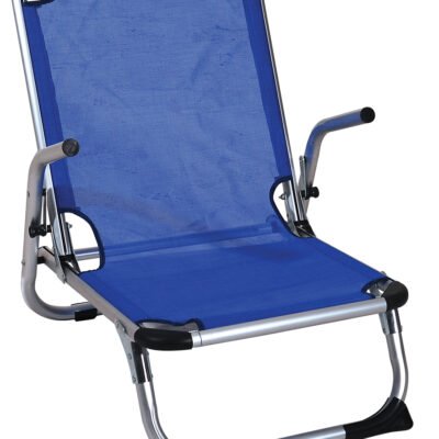Μπλέ Πτυσσόμενο Καρεκλάκι Παραλίας Με Αλουμίνιο Σκελετό , 69(W) x 56(D) x 24/66(H)cm