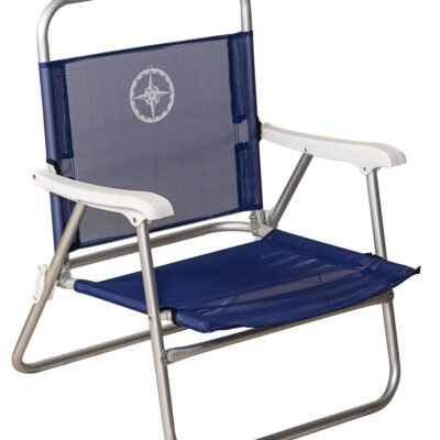 Μπλέ Πτυσσόμενo Καρεκλάκι Παραλίας Με Αλουμίνιο Σκελετό Και Διάτρητο Ύφασμα 1 x 1 , 60 x 63 x 27/80(h)cm