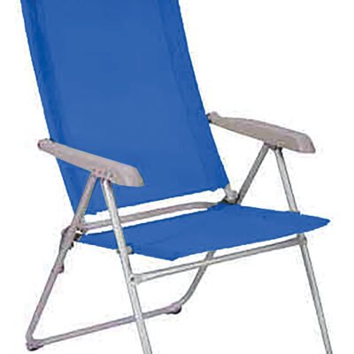 Μπλέ Πτυσσόμενο Καρεκλάκι Παραλίας Με Αλουμίνιο Σκελετό Και Διάτρητο Ύφασμα 1 x 1 , 65 x 58 x 44/114(h)cm
