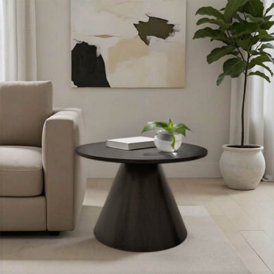 Τραπέζι σαλονιού Donda mdf σε μαύρη απόχρωση Φ60x40εκ