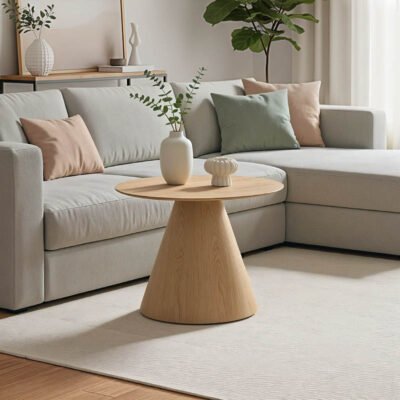 Τραπέζι σαλονιού Donda mdf σε sonoma απόχρωση Φ60x40εκ