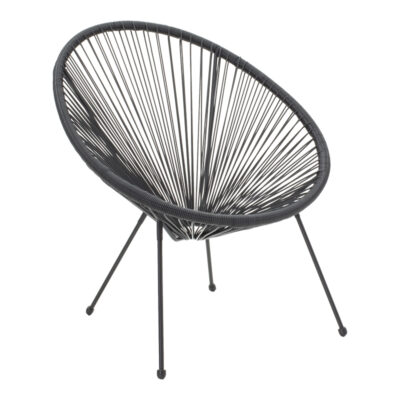 Πολυθρόνα Acapulco μεταλλο-pe rattan σε μαύρη απόχρωση 68.5x74.5x84εκ