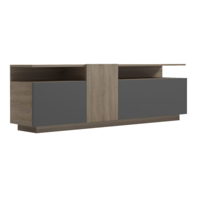 Έπιπλο τηλεόρασης Vendora σε sonoma-ανθρακί απόχρωση 150x29.5x46.3εκ