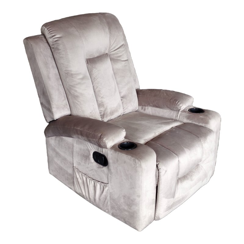 Πολυθρόνα relax Gessel βελούδο σε γκρι απόχρωση 80x90x98εκ