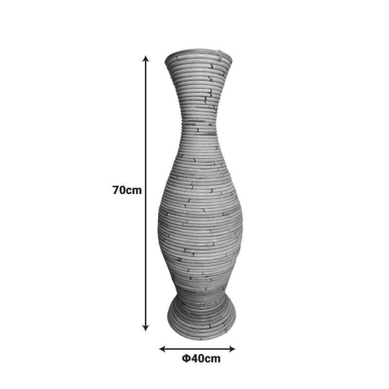 Βάζο Virnia Inart pe rattan σε φυσική απόχρωση Φ40x70εκ - Image 4