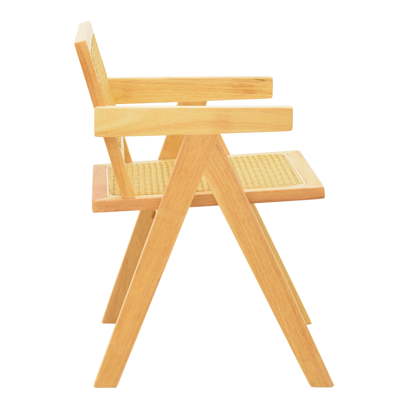 Πολυθρόνα Winslow rubberwood-rattan σε φυσική απόχρωση 51x54x80εκ - Image 4
