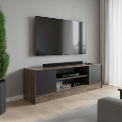 Έπιπλο τηλεόρασης Sasa σε SONOMA-ανθρακί απόχρωση 120x35x41.5εκ