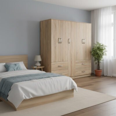 Ντουλάπα πεντάφυλλη Lego pakoworld sonoma 170x42x180εκ