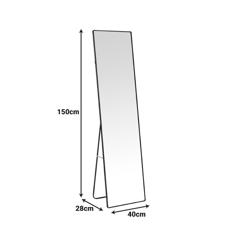 Καθρέπτης Moira αλουμίνιο σε μαύρη απόχρωση 40x28x150εκ - Image 3
