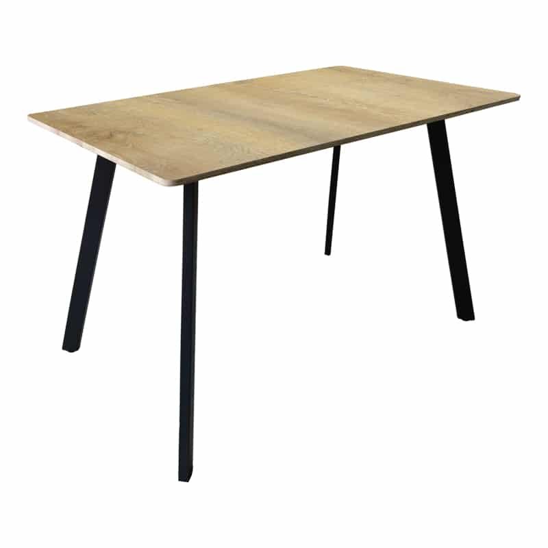 Τραπέζι Squaro pakoworld sonoma mdf με μαύρα μεταλλικά πόδια 120x70x75εκ