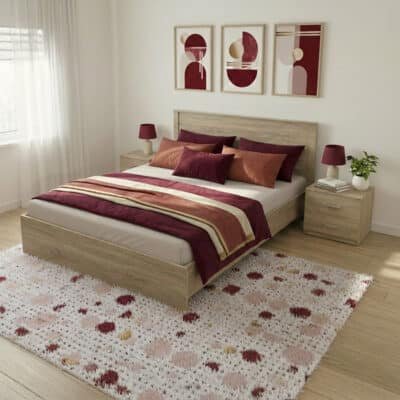 Σετ Κρεβατοκάμαρας Athos Sonoma με Κρεβάτι 160x200εκ Σετ 3τεμ