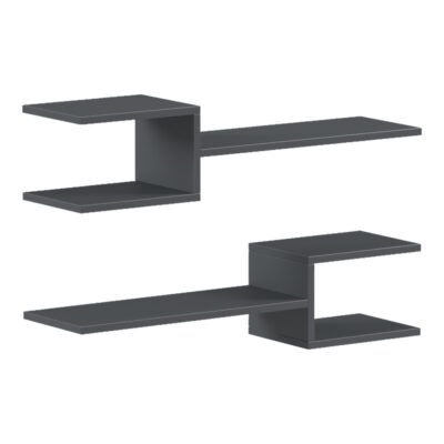 Ραφιέρα τοίχου Galler pakoworld ανθρακί 79x19.5x18εκ