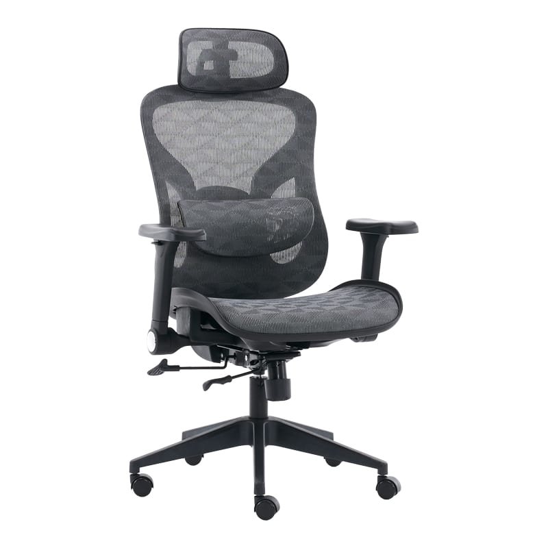 Καρέκλα γραφείου εργασίας Mesgo pakoworld μαύρο-γκρι 68x67-72x110-136εκ