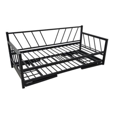 Κρεβάτι-Καναπές Remmie pakoworld μέταλλο μαύρο 90x190εκ