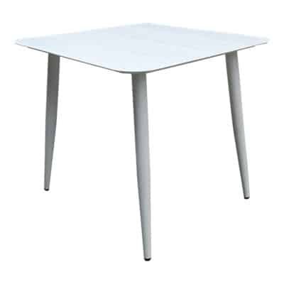 Τραπέζι Vista pakoworld αλουμίνιο σε λευκή απόχρωση 80x80x72εκ