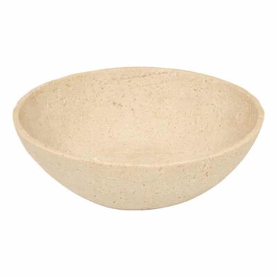 Διακοσμητικό μπωλ Serio pakoworld polyresin μπεζ Φ24.5x7.5εκ