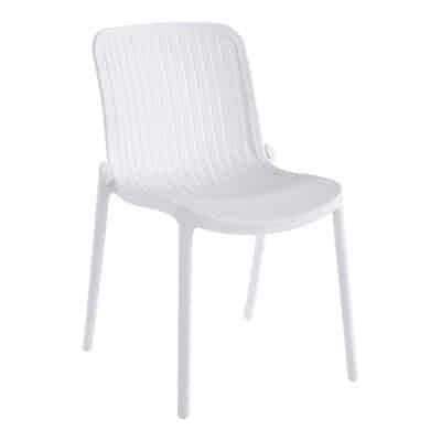Καρέκλα Teragi στοιβαζόμενη pakoworld pp με UV protection λευκή 58x43.5x82εκ