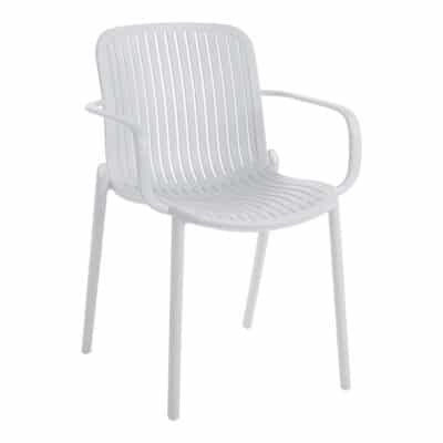 Πολυθρόνα Teragi στοιβαζόμενη pakoworld pp με UV protection λευκή 59x57x82εκ