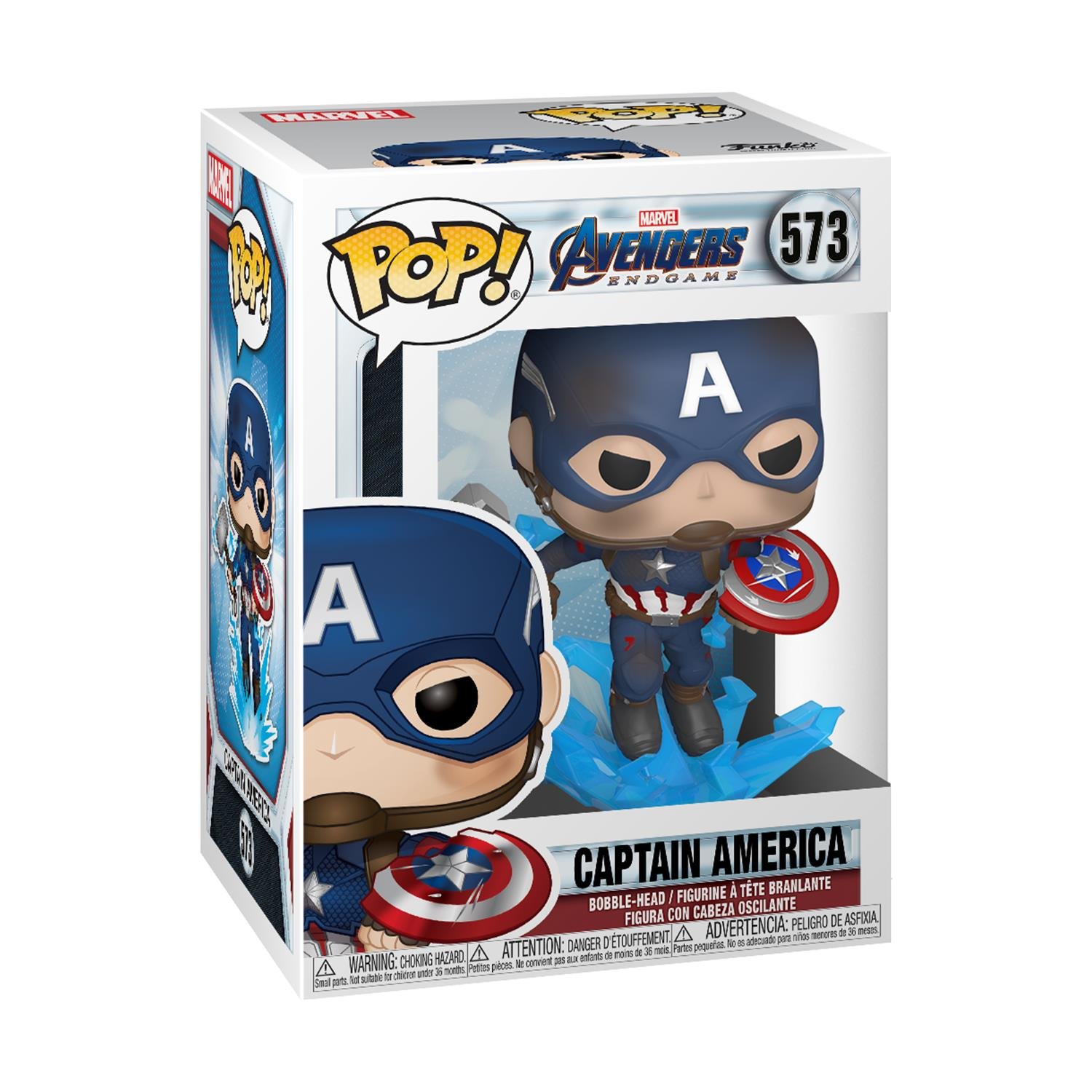 Funko Pop! Marvel: Avengers Endgame - Captain America With Broken Shield & Mjolnir #573 Bobble-Head Vinyl Figure - Image 2