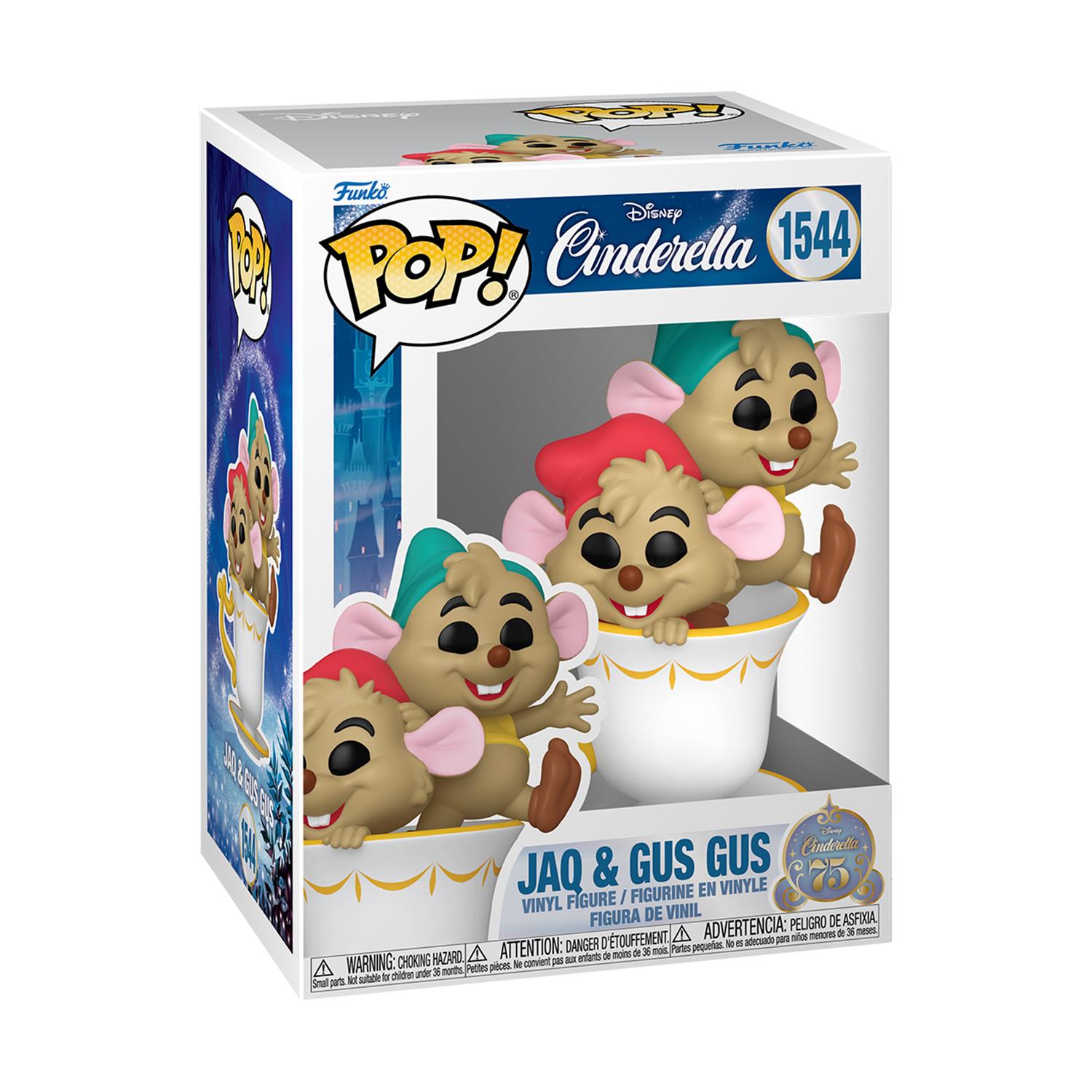 Funko Pop! Disney: Cinderella's 75th - Jaq & Gus Gus (in Cup) #1544 Vinyl Figure - Image 2