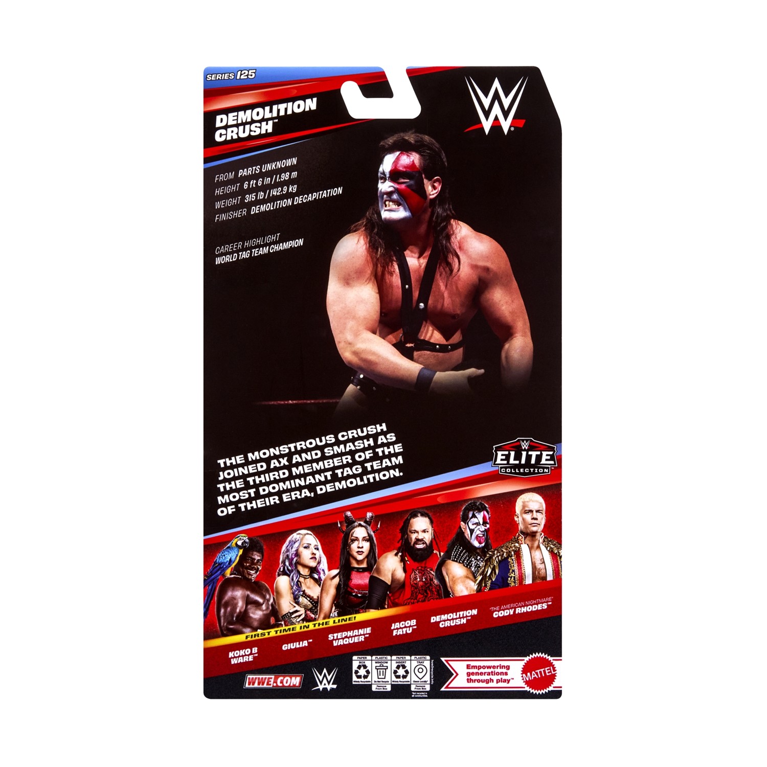 Mattel WWE Elite Collection: Demolition Crush - Action Figure (JHT82) - Image 3