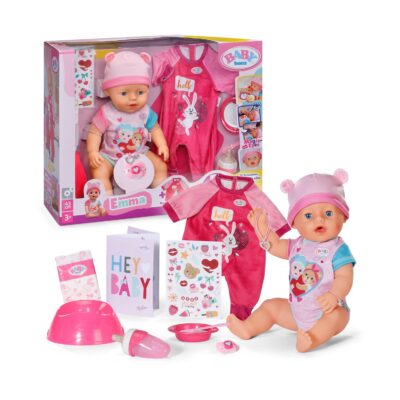 Zapf Creation: Baby Born Emma Interactive Doll With Accessories & Romper (43cm) (840504)