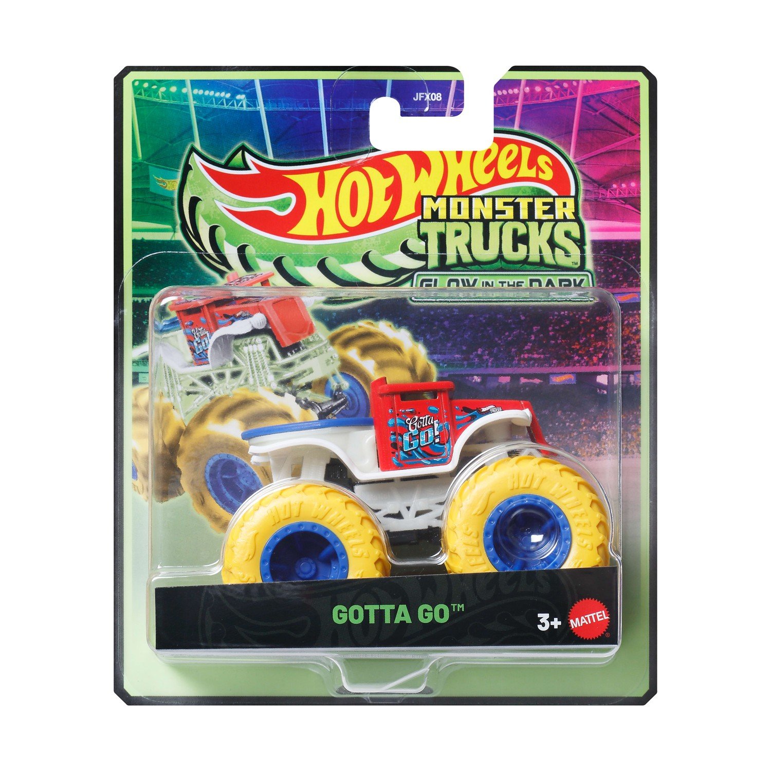 Mattel Hot Wheels: Monster Trucks Glow In The Dark - Gotta Go Vehicle (JCG69) - Image 2
