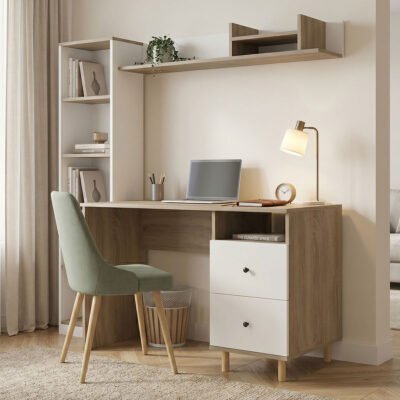 Σύνθεση γραφείου Kontor pakoworld sonoma-λευκό 120x50x160εκ