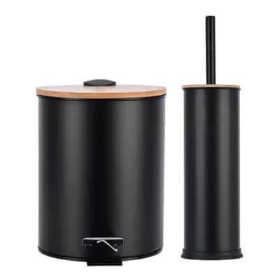 ESTIA ΣΕΤ ΠΙΓΚΑΛ & ΧΑΡΤΟΔΟΧΕΙΟ 7lt BAMBOO ESSENTIALS ΜΑΥΡΟ